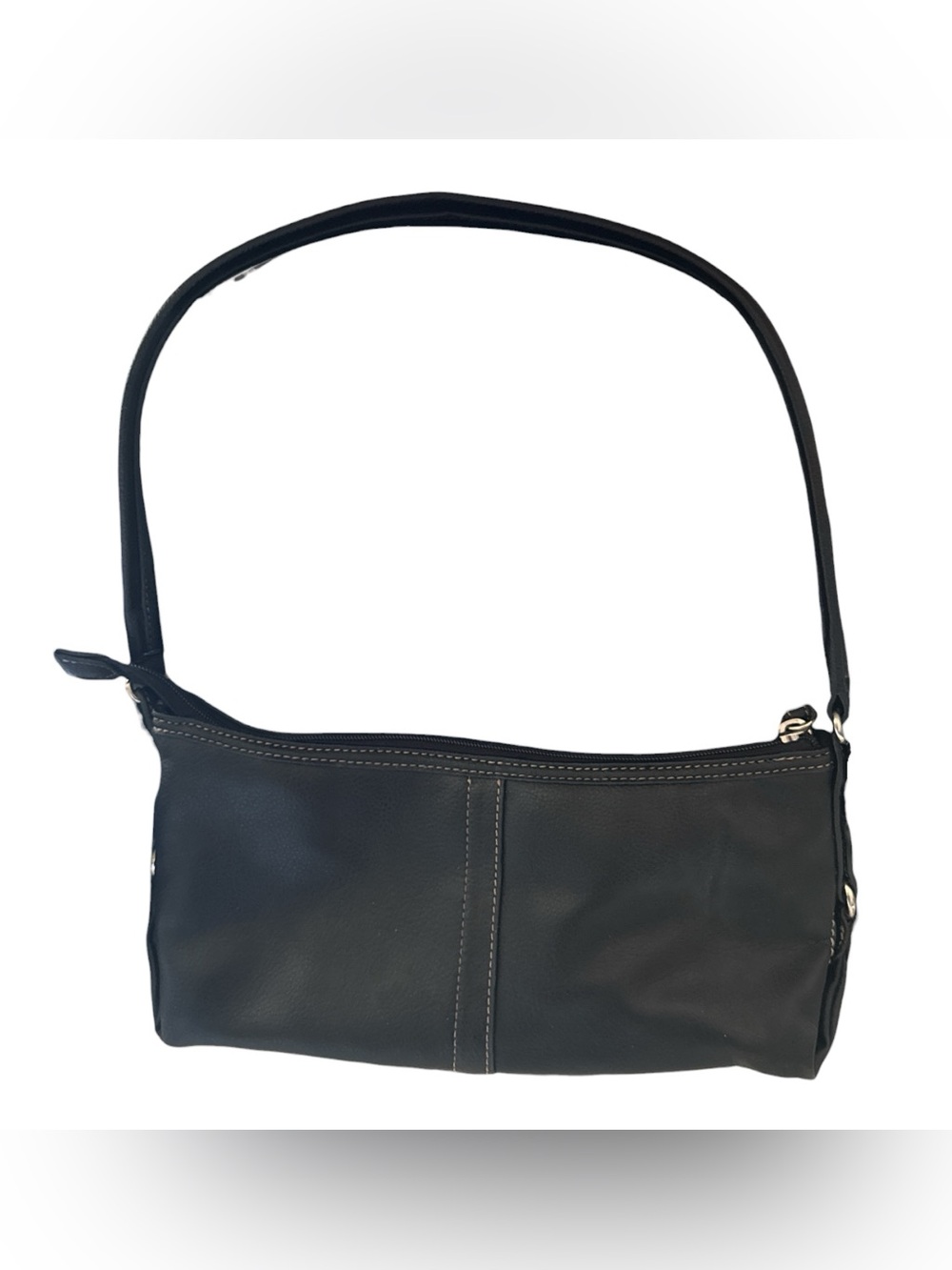 Relic Black Baguette Bag Purse Faux Leather Shoulder Bag Zip Top Minimalist Y2K